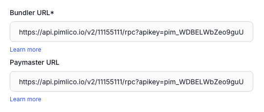 Configure bundler and paymaster